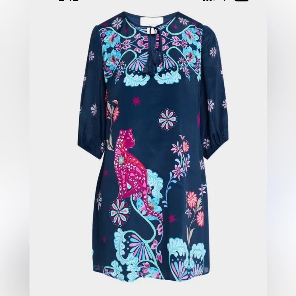 New Johnny Was Jade Dress with Floral Accents size XL silk - Picture 5 of 15